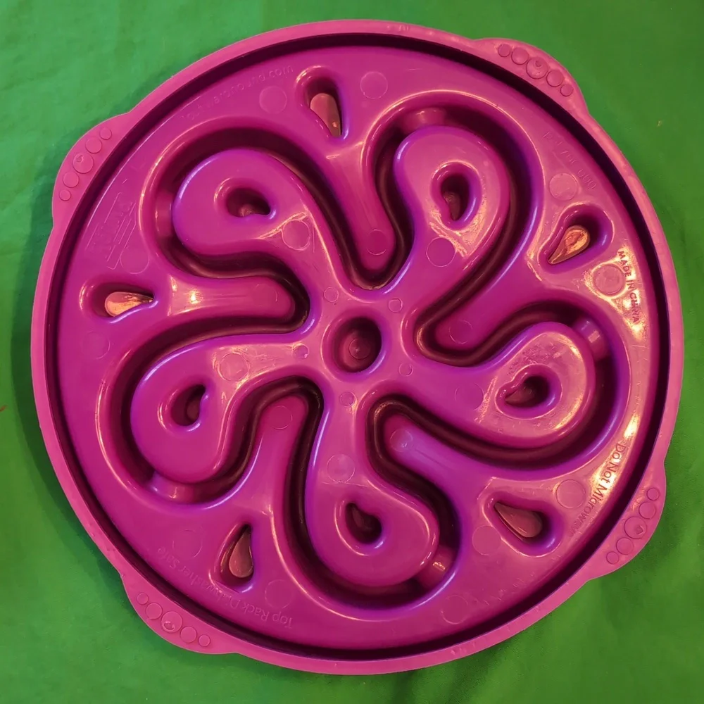 Fun Feeder Slow Dog Bowl Regular and Large Blue Purple